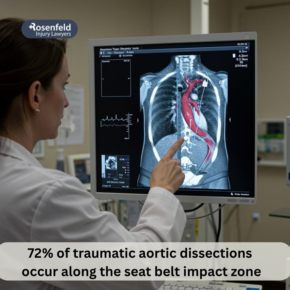 Severe chest trauma leading to aortic dissection after a car accident