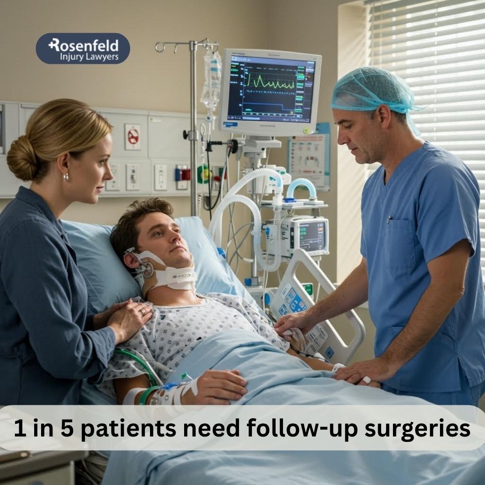 Broken bones from a car accident being treated through surgery