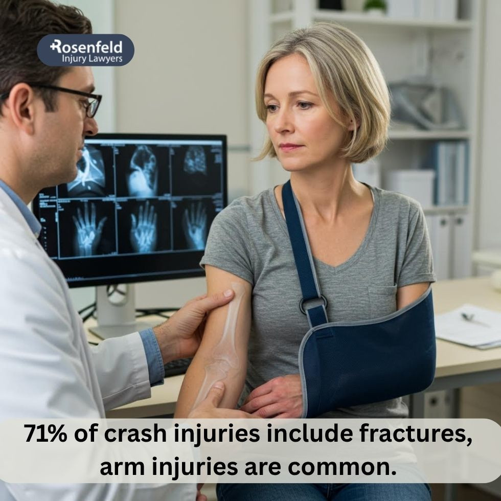 Chicago car accident lawyer helping victims with arm pain and injuries.
