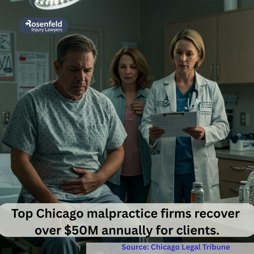 Chicago medical malpractice attorney helping a client file a lawsuit.