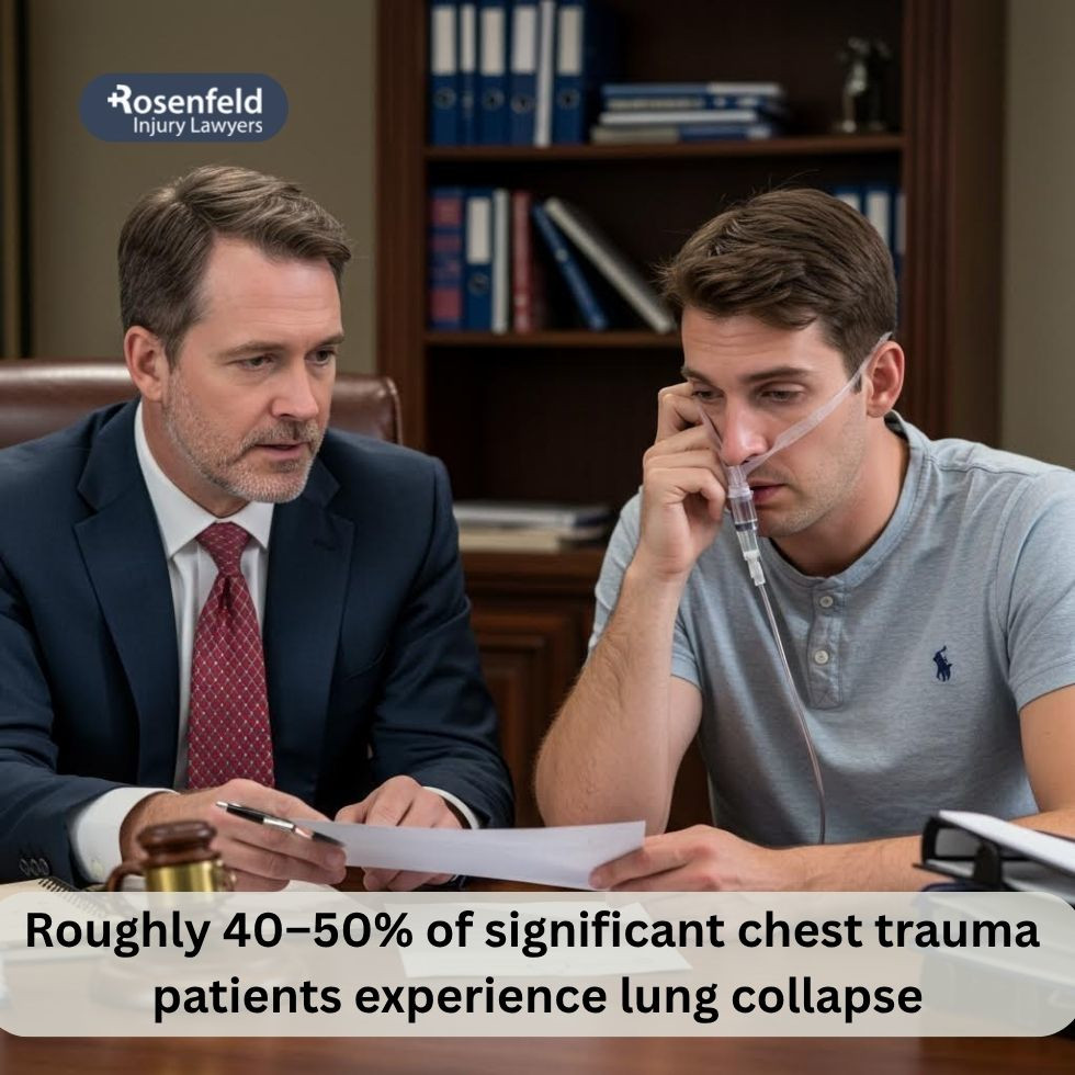 Chicago lawyer helping a client with a collapsed lung injury after a car accident.
