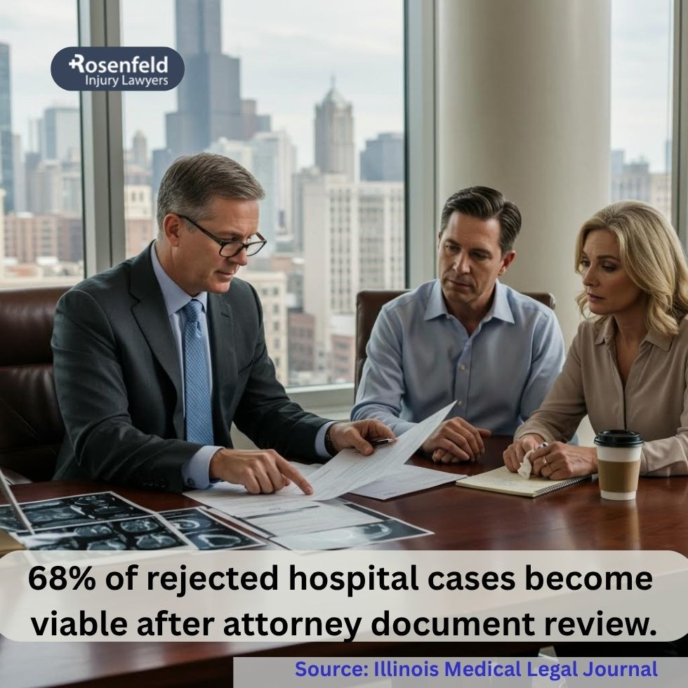 Medical malpractice lawyer guiding patient through filing a lawsuit against a hospital