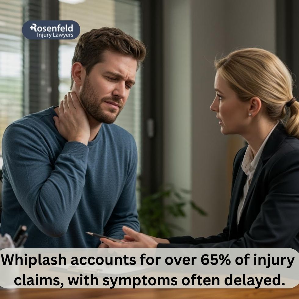 Law firm helping a client understand delayed symptoms after a car crash.