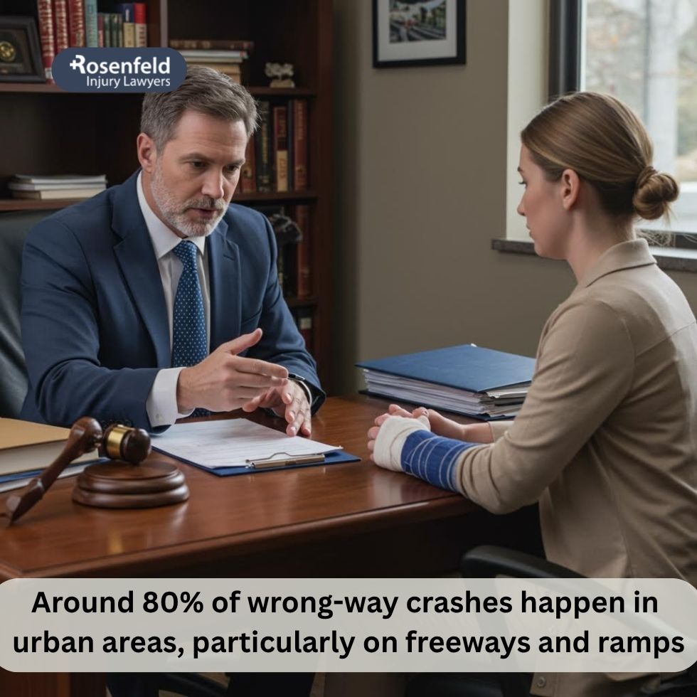 Law firm helping client recover from personal injuries after a wrong-way accident.