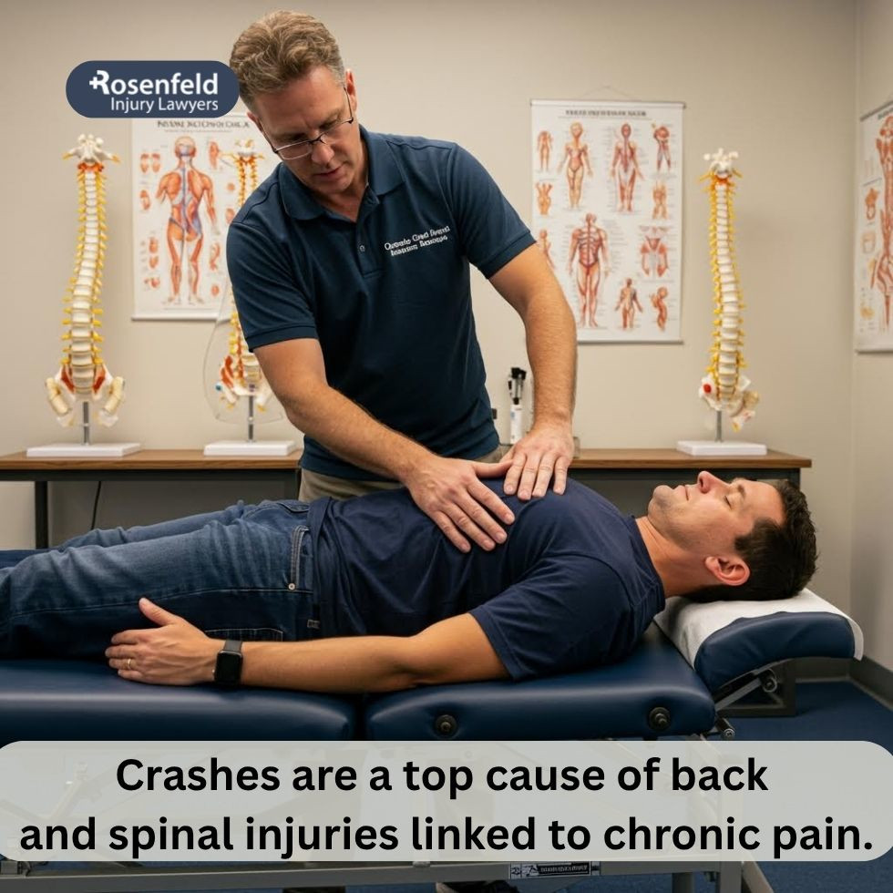 Patient receiving pain management treatment following a car accident.
