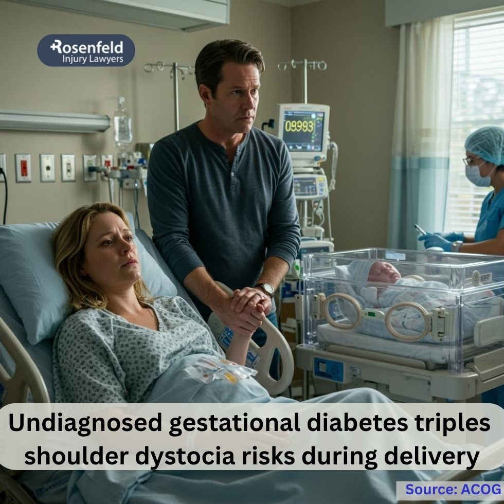 Shoulder dystocia during birth is more likely when gestational diabetes affects the birth canal
