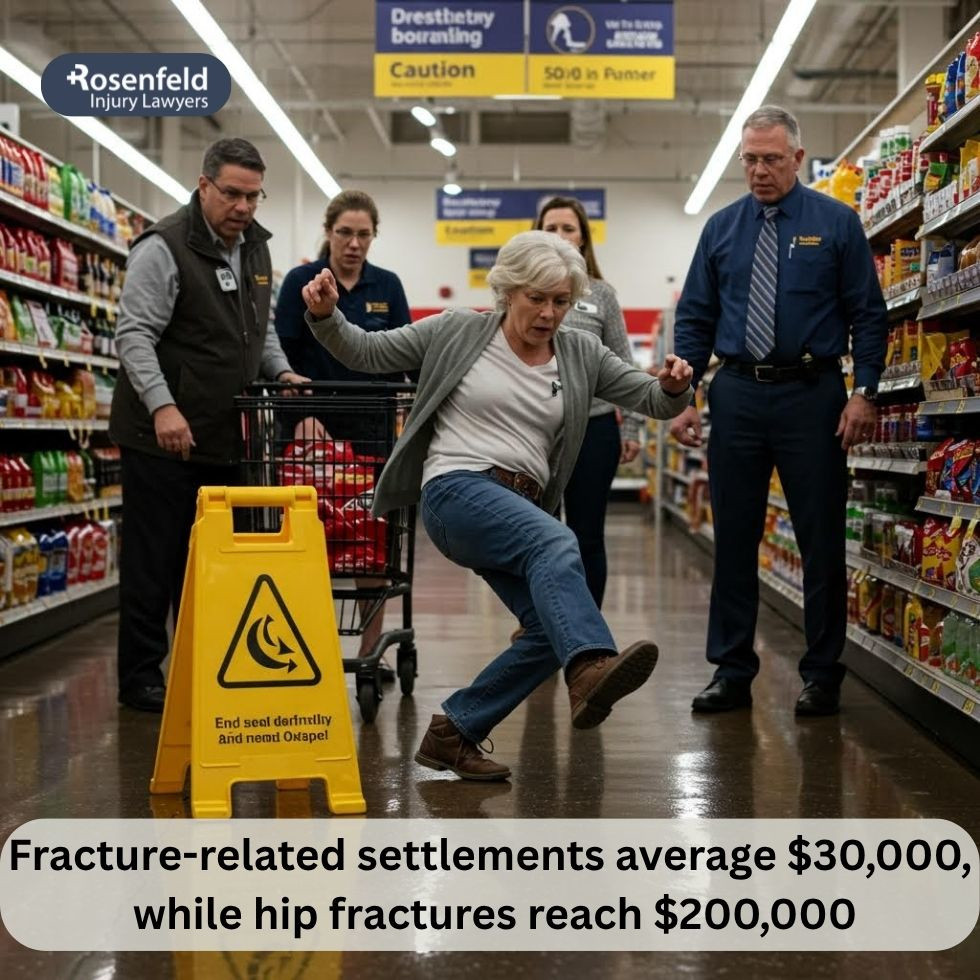 Legal documents for slip and fall payout claim being reviewed.