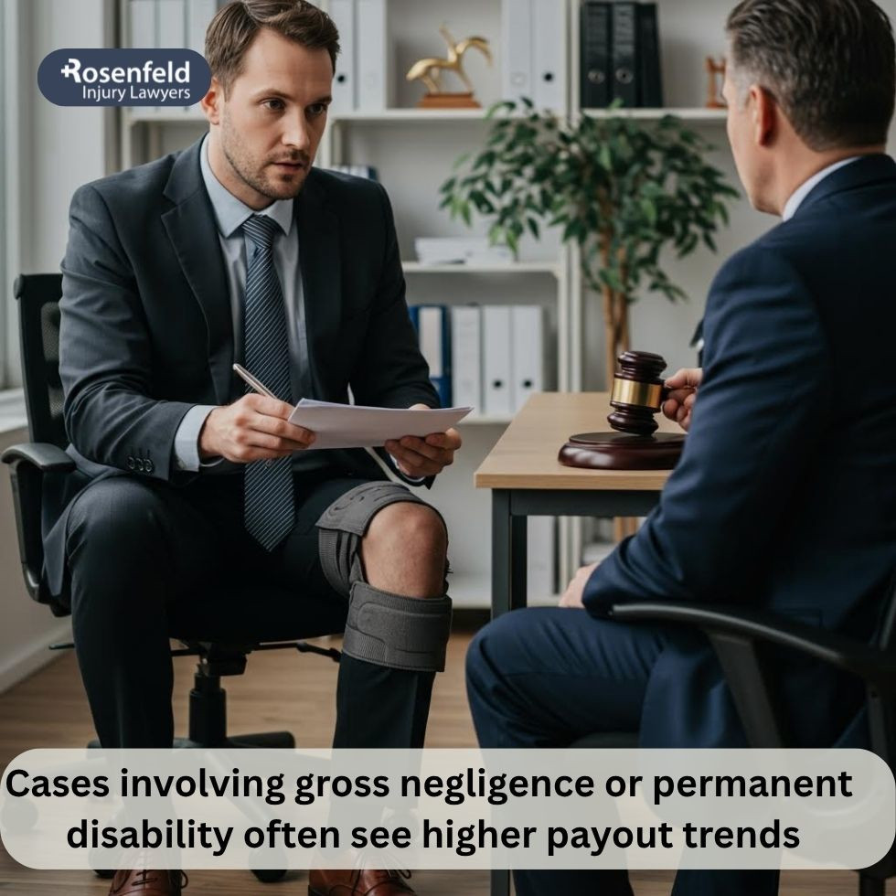 Injury lawyer discussing slip and fall settlement with client