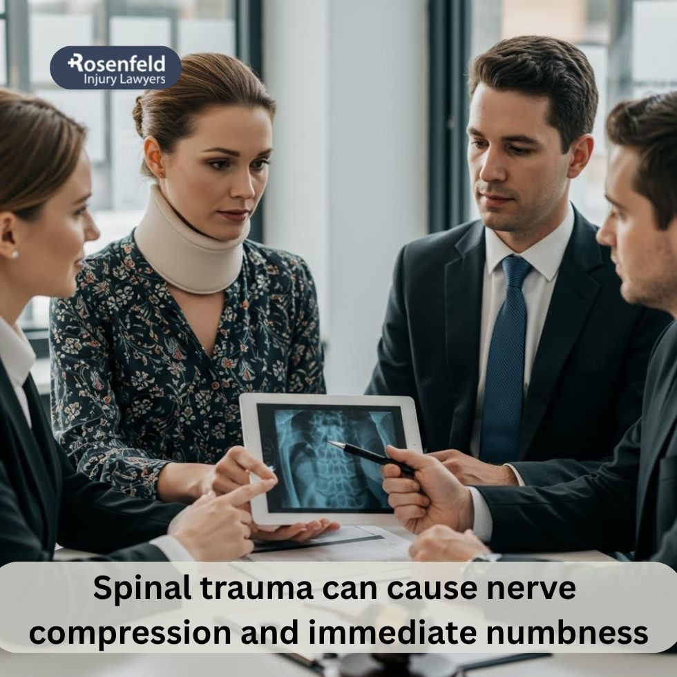 Attorney evaluating a spinal cord injury case involving post-accident tingling.