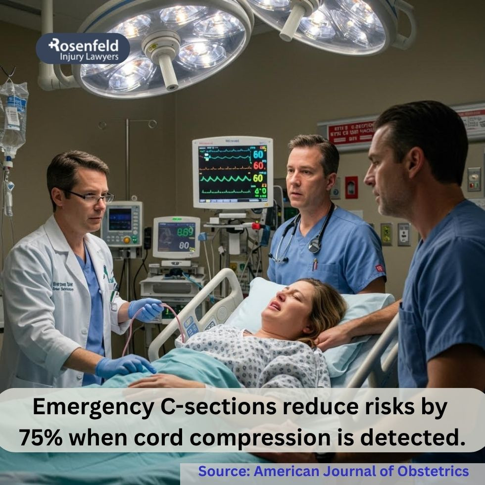 Umbilical cord compression can restrict blood and oxygen supply to the baby