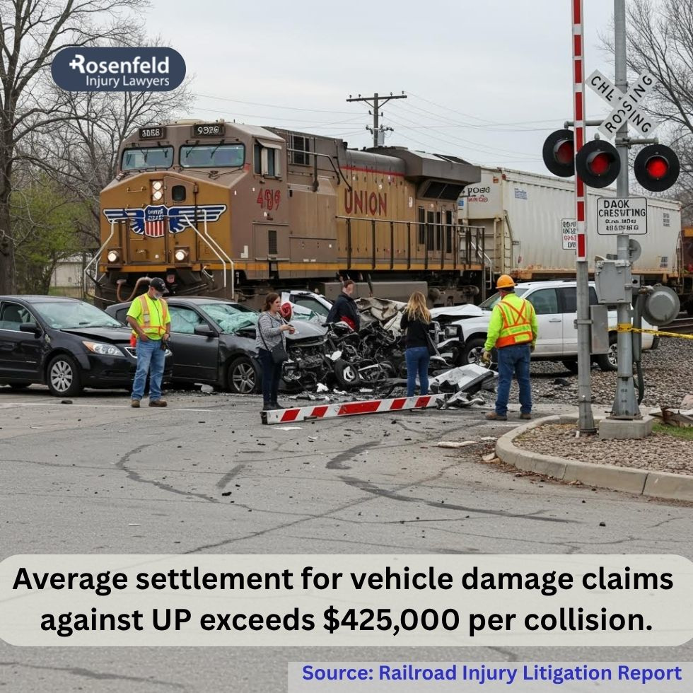 Several cars were damaged in a Union Pacific railroad collision