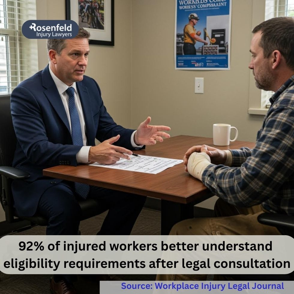 Attorney explaining workers' comp benefits and claims process under state law.
