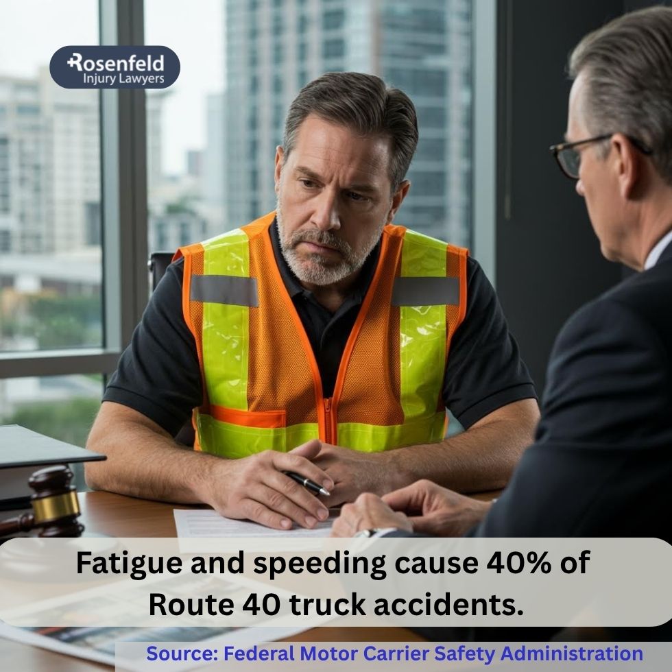 I-80 truck accident lawyer meeting with an injured client in Chicago Illinois