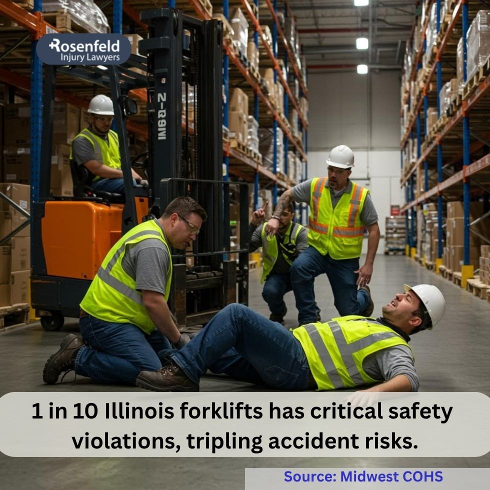 Forklift accident lawsuit being investigated after workplace incident in Illinois warehouse